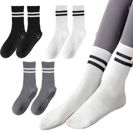 SnugZest 3 Pairs Non-Slip Yoga Socks with Grips,Pilates Socks for Women, Yoga Socks, Women's Non Slip Socks,Ladies Yoga Socks Fall Prevention Grip Socks
