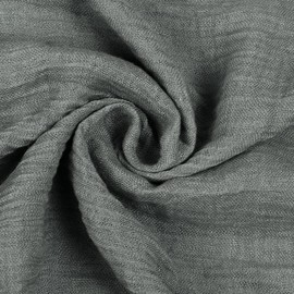 XRDSS Summer Cotton Blend Crinkle Vintage Soft Scarf with Fringed Edges 35" × 70" (Dark Gray)