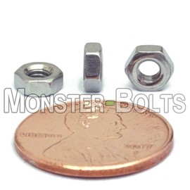MonsterBolts M3-0.5 / 3mm - Qty 25 - Metric Hex Nuts DIN 934 A2 Stainless Steel Coarse Thread
