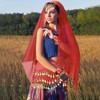 GZJINYUAN 4Pcs Belly Dancer Outfit Sets, Chiffon Head Scarf,Belly Dance
