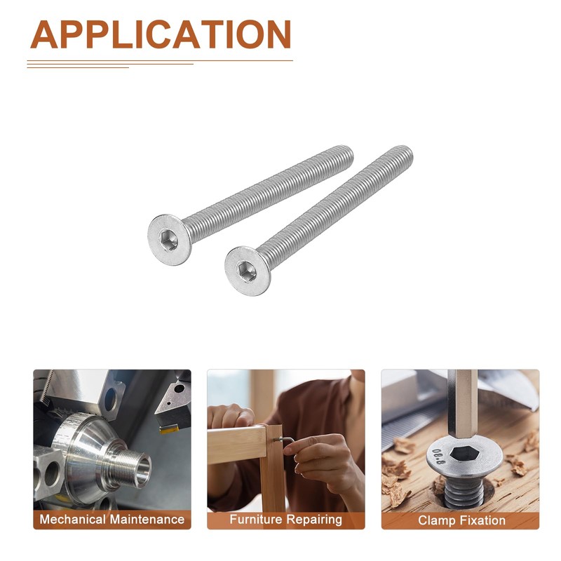 DTGN M8-1.25 x 90mm Flat Head Socket Cap Screws, 15