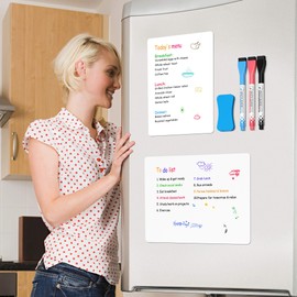 Mehaving Magnetic Dry Erase Board for Fridge, Whiteboard Sheet for Refrigerator, White Board Blank Notepad for Wall, Kitchen, Home Planner and Organizer, Includes To-Do List (Medium 28*35cm(1 sheet))