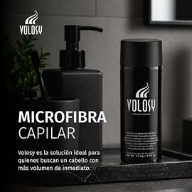 VOLOSY - Microfibras Capilares de Queratina Unisex | Densificador Capilar de Volumen Inmediato | Corrector Visual para Cabello Delgado | Efecto Natura