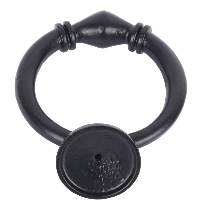 Skandh Iron Antique Design Round Ring Door Knocker (Black Powder