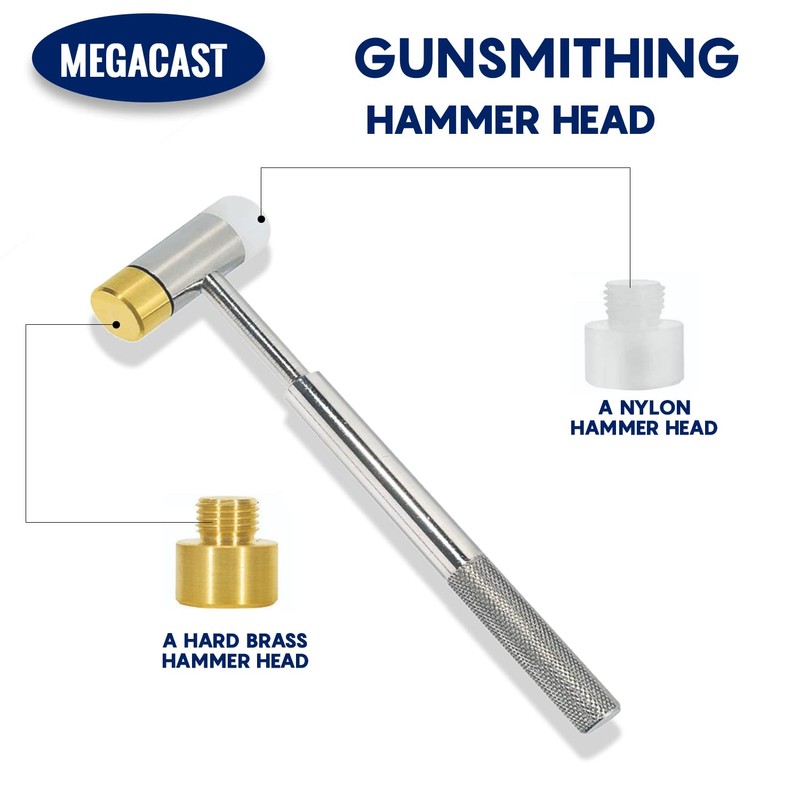 Megacast 6OZ Non-Sparking Brass & Nylon Gunsmith Hammer
