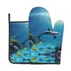YYHWHJDE Ocean Underwater Dolphin Fish Printing Oven Mitts and Pot