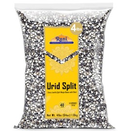 Rani Urid/Urad Split Chilka (Split Matpe Beans with Skin) Indian Lentils 64oz (4lbs) 1.81kg Bulk ~ All Natural | Gluten Friendly | Non-GMO | Kosher | Vegan | Indian Origin