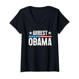 Womens Arrest Obama 2025 V-Neck T-Shirt