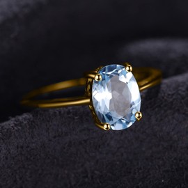 JewelryPalace Real Gemstone Garnet Citrine Peridot Blue Topaz Amethyst Rings, Engagement Ring Promise Solitaire Engagement Ring Silver 925 Women's Silver Rings Proposal Ring Rings Women's Jewellery