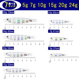 A-ZON Metal Jig 0.2 oz (5 g) 0.2 oz (7 g) 0.4 oz (10 g) 0.5 oz (15 g) 0.8 oz (20 g) 0.8 oz (24 g)