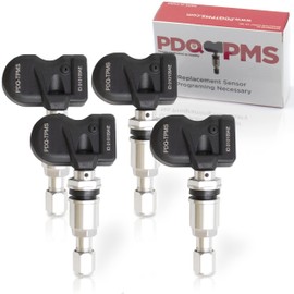 PDQ TPMS 433MHZ Sensor de presión de neumáticos, paquete de 4 vástagos metálicos para Jeep RAM preprogramados para pieza OE # 68157568AB | 68239720AC | 68249197AA | 68378369AC