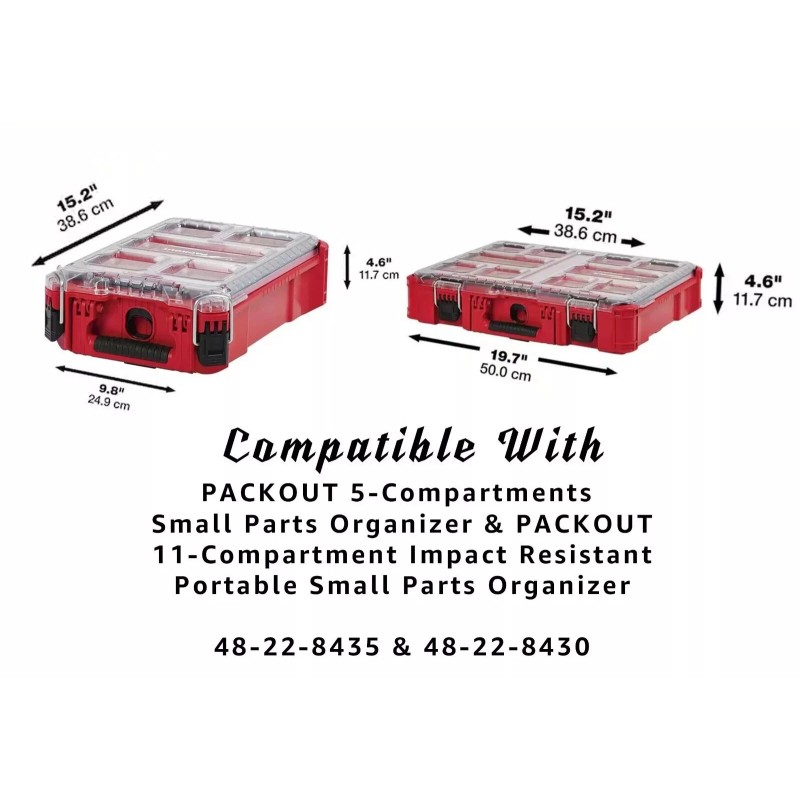 Milwaukee PackOut M12 Storage Insert (black base with red)