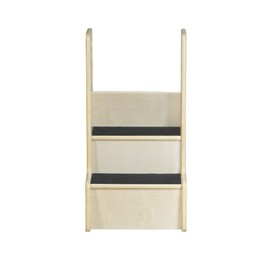 RRI Goods 2 Step Up Stool for Toddlers and Kids with Support Handles and Non Slip, Montessori Wooden Reach Up Safety Steps for Bathroom, Kitchen [Black]