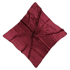 Yuannee Satin Silk Scarf for Women,Large Square Head Scarf Pirate Bandana Plain Bandana for Hair Wrapping Sleeping and Fashion Accessories Soft Lightweight for Ladies - 90x90cm Burgundy