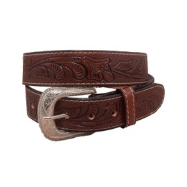 Men's Western Belt | Brown Cowboy Belt for Texas Men | Country Style | Fajas Vaqueras para Hombre | Genuine Leather (Shedron, 34)