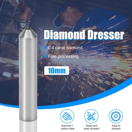 Diamond Dresser, 10 mm Diameter Diamond Grinding Discs Dresser Round Shank Diamond Dresser, 10 mm x 48 mm 0.4 Carat Single Point Grinding Tool Diamond Dressing Pin Diamond Grinding Disc Stone Dresser