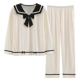 GOSO Pyjamas Set for Teens Girls Long Sleeves Top and Pants, Cotton Sleepwear Casual Sleepwear M-2XL Lounge Wear PJS, Gifts for Big Girls and Women