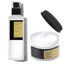 Snail Mucin Essence,Snail Mucin Skin Care Sets &Kits,Snail Mucin Face Creamf or Anti Wrinkle,Hydrating Hyaluronic AcidSerum,Niacinamide Serum,Smooth Fine Lines &Face Moisturiser(Cream+Essence Set)