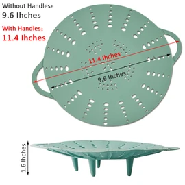 Alimat PluS 1 Pack Silicone Steamer Basket, Silicone Vegetable Steamer Basket with Handles and Strong Feets, 9.6 Inches(Excluding Handle Length)