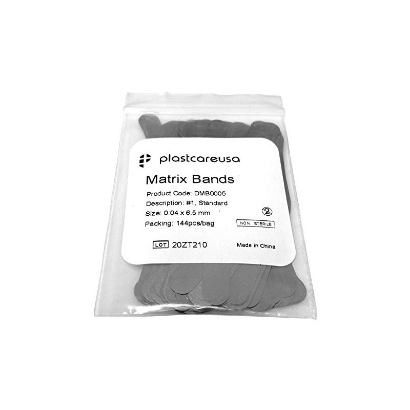 144 Bandas de matriz dental, 1 .0015" 0.04mm Tipo de
