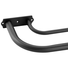 Double Curtain Rods Matte Black, Double Curtain Rod for Window 28-48 Inches, Room Darkening Curtain Rods, 1-Inch Diameter Front and 5/8 Inch Back Double Drapery Rod Wrap Around Design