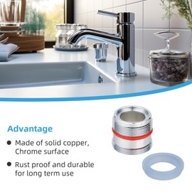 Hibbent M22-M21.5 Brass Tap Aerator Connector, Male Thread Bathroom Faucet Adapter for Sink Faucet Water Purifier Adapter Aerator