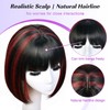 CURLCRAZY Bob Wig With Bangs Short Bob Wigs for Women