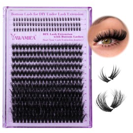 Yawamica Cluster Eyelash Extensions Fluffier Lash Clusters with Bottom Lashes 200D Volume Individual Lashes 315pcs Wispy Eyelash Clusters 10-20mm DIY Lash Extension at Home