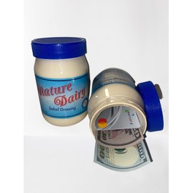 Stash Safes Diversion Secret Safe Salad Dressing plastic Container To Hide Money Jewelry Stuff by Smarter Ideas (White)