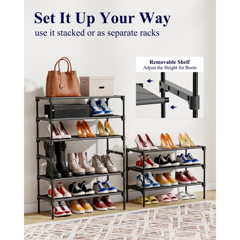 Kitsure Shoe Rack - Non-Woven Shoe Rack Shelf, Shoe Organizer