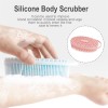 Cepillo Exfoliante De Silicona Para Ducha Con Cuerda Color Rosa