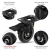 Apllamo 3" Casters Set of 4 ，4 Heavy Duty Quiet