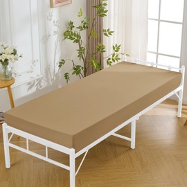Eychei Cot Fitted Sheets, Beige, 2 Pack, 31" x 75"