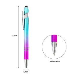 ENLACE Ballpoint Pen, Pack of 5 2 in 1 Soft Touch Ballpoint Pens, Ballpoint Pen, High-Quality Ergonomic Ballpoint Pen with Touchpen, Ballpoint Pen Metal Ballpoint Pen Set for Office and Home