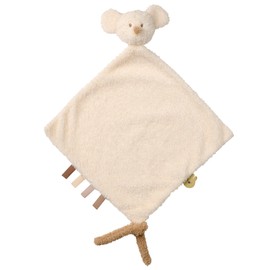 Nattou Maxi DouDou Comforter, Soft Cuddly Teddy Fabric, Baby and Infant Plush, Has Soother Attachment, 28 cm, Beige Mouse