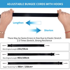 Bungee Cords with Hooks, 4 Pack 40inch Bungee Straps with Hooks, Bundy Cord with Hooks, Bungee Cord, elastic cord, Elastic Strap, Bungees with Hooks, Small Bungee Cords with Hooks (Blue)