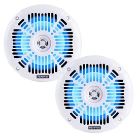 Memphis (4) Audio MXA602SLW 80 Watt 6.5" White Marine LED Speakers for Boat
