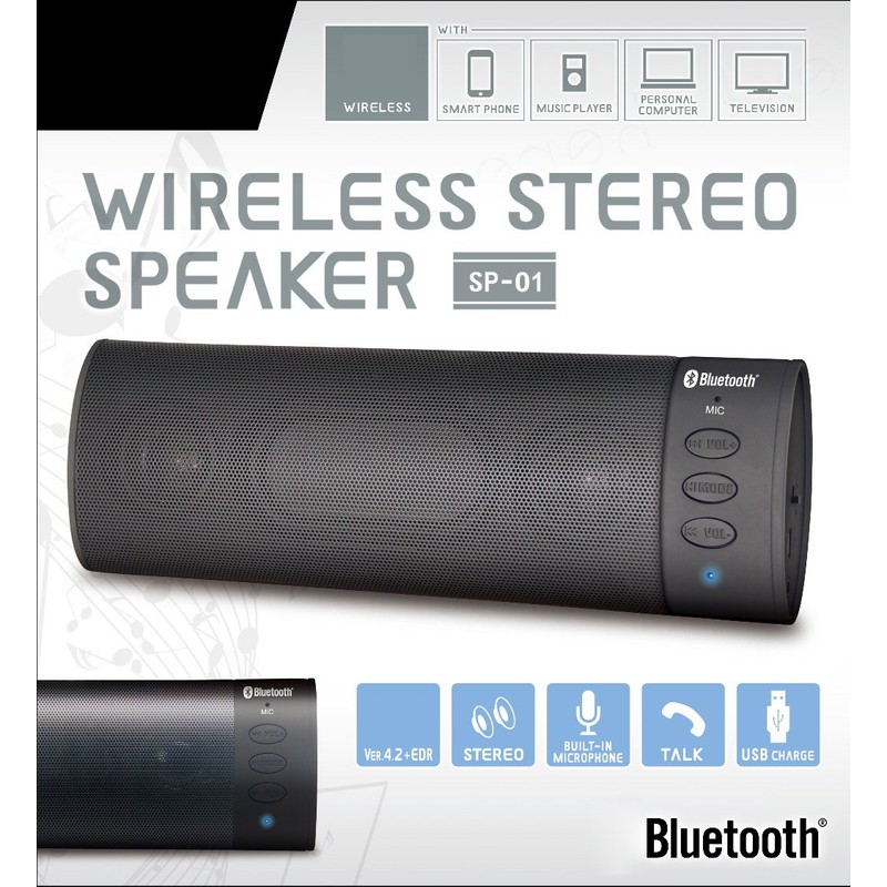 LITHON Audinsound Wireless Stereo Speaker SP-01 KABS-021B Bluetooth USB Charging,