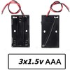 単4電池用 3x1.5V 電池ボックス 3スロットAAA 1.5 vバッテリーホルダー(5個)