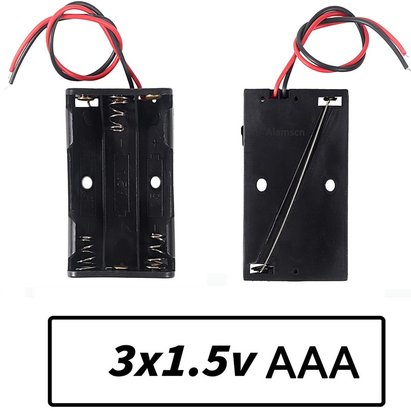 単4電池用 3x1.5V 電池ボックス 3スロットAAA 1.5 vバッテリーホルダー(5個)