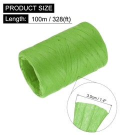 sourcing map 2 Rolls Raffia Paper Ribbon Bulk,1/4 Inch Wide 110 Yards Light Green Twine String Paper Yarn for DIY Craft Weaving, Decoration, Gift Wrapping
