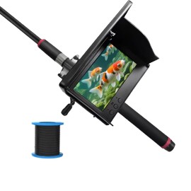 Underwater Fish Finder: 5 "portable Rechargeable System with 50 m Waterproof Cable and Wide Angle Camera for Icecolor: Black-5 inch screen +15 meters cable gold camera
