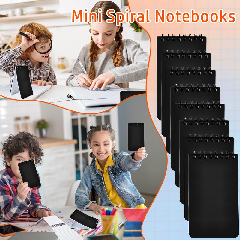 80 Pcs Mini Spiral Notebooks Bulk Black Pocket Notepads 3