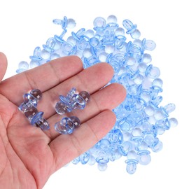 200 piezas de chupete acrílico, coloridos pezones de bebé, juguetes de chupete, mini juguetes de colores, mesa, confeti, relleno de jarrón para bautismo de bebé, decoración de fiesta(Azul) Chupones
