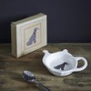 Sweet William Teabag Dish, Teapot Shape, Schnauzer Grey
