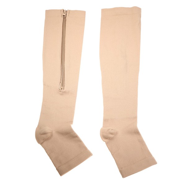Compression Socks with Zip, Medical Calf Compression Cuff Open Toe