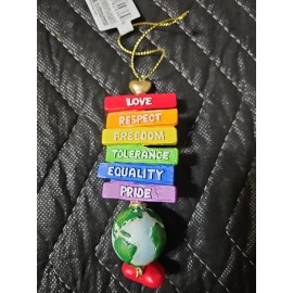 Kurt Adler 4.75 Inch Pride Sign With Love Wins Christmas Ornament