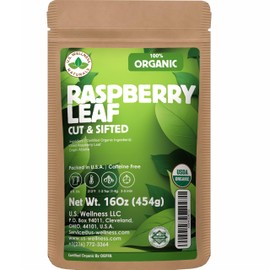 Raspberry Leaf Tea - 16Oz (REAL WILD HARVEST) | 100% USDA Certified ORGANIC | Loose Leaf (Rubus idaeus aka Wild Raspberry Leaves) Cut & Sifted