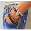 Forever 21 Stack of 6 Unisex Bracelets, Multiple Dangles &