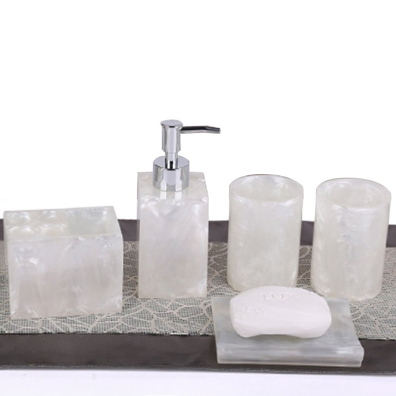Resin Soap Dish, Soap Dispenser, Toothbrush Holder & Tumbler Bathroom